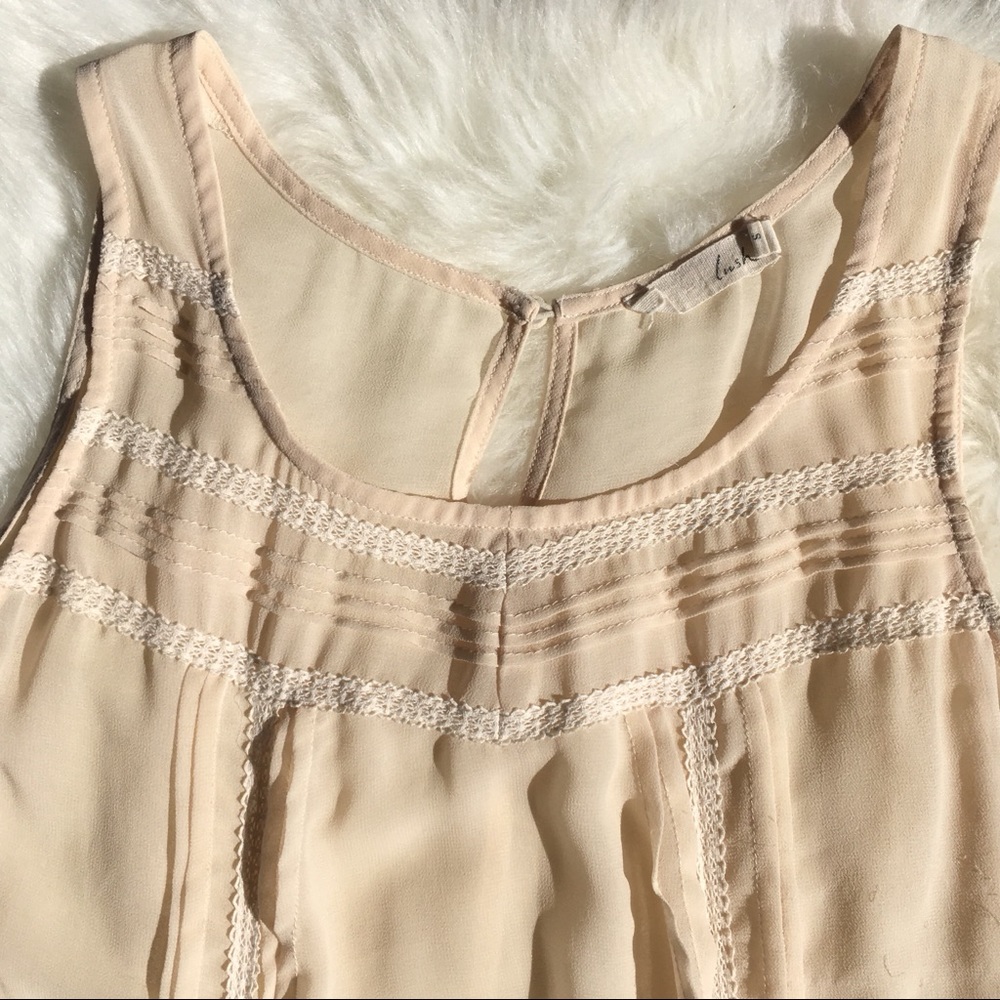 ⭐️BOGO FREE! Sheer Cream Flowy Tank